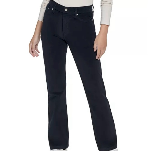 Calvin Klein Classic Straight Leg Black Women's Corduroy Jeans, Size 12 - Picture 1 of 5
